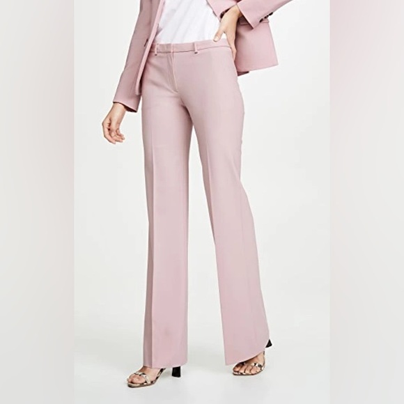 Theory Size 4 Demitria 2 Dusty Lilac Classic Suit Flare Pant Stretch Wool NWT - Picture 1 of 6